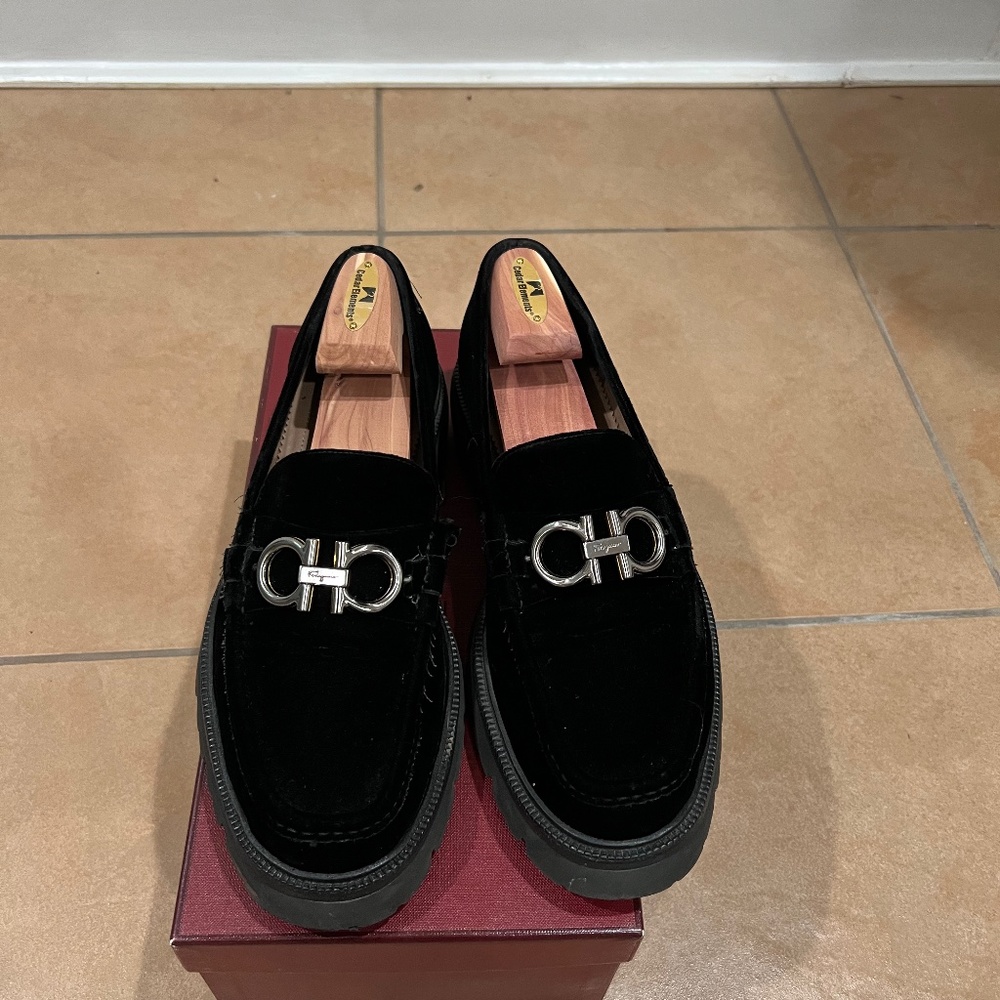 Salvatore Ferragamo CREEPERS SIZE 10 REVERSIBLE BUCKLE